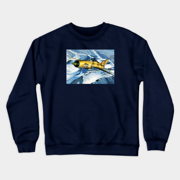 Mig21 Mountain Patrol Crewneck Sweatshirt by Aircraft.Lover